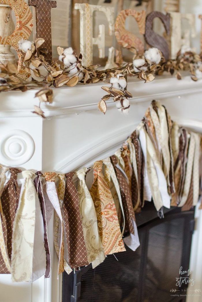 DIY Fall fabric scrap garland homestoriesatoz