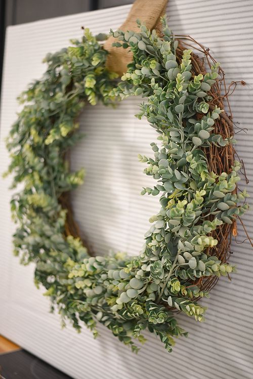 DIY Farmhouse Grapevine and Boxwood Wreath via ourhandcraftedlife