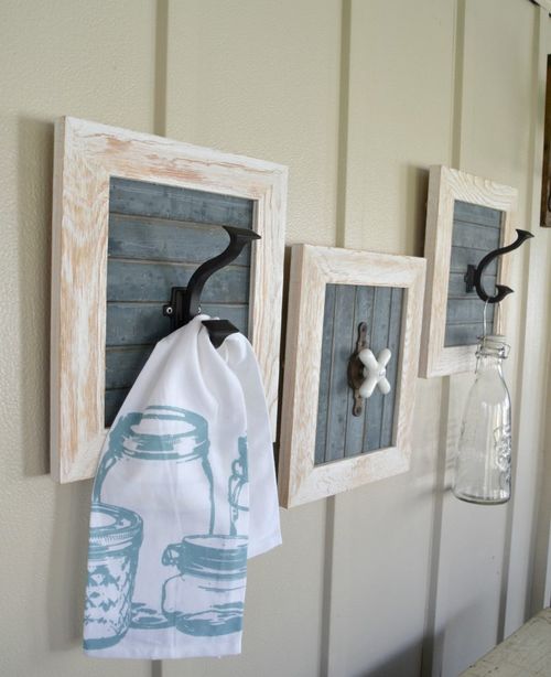 DIY Farmhouse wall hooks via mycreativedays