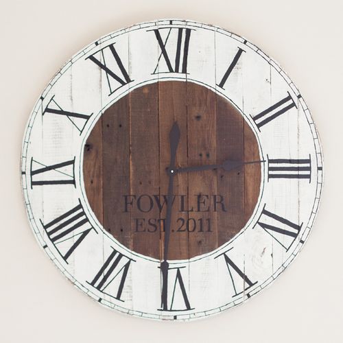 DIY Pallet Wood Farmhouse Clock via gatherandflourish