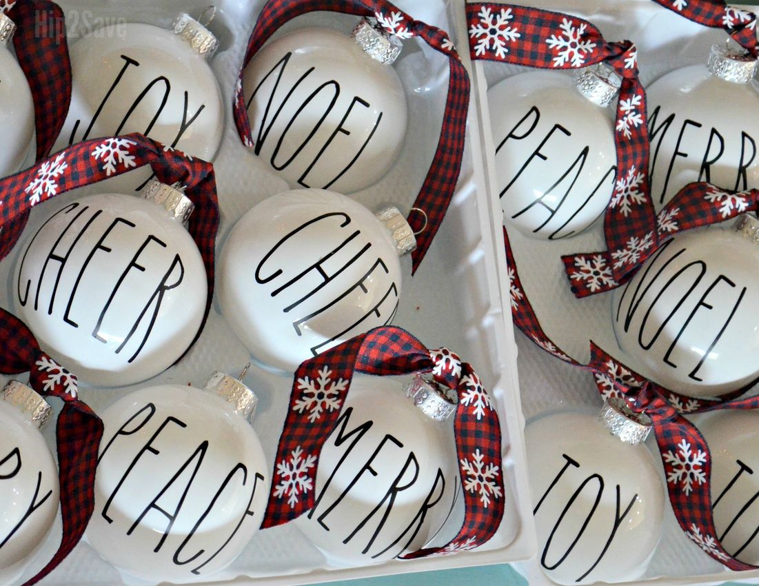 DIY Rae Dunn Inspired Ornaments via hip2save