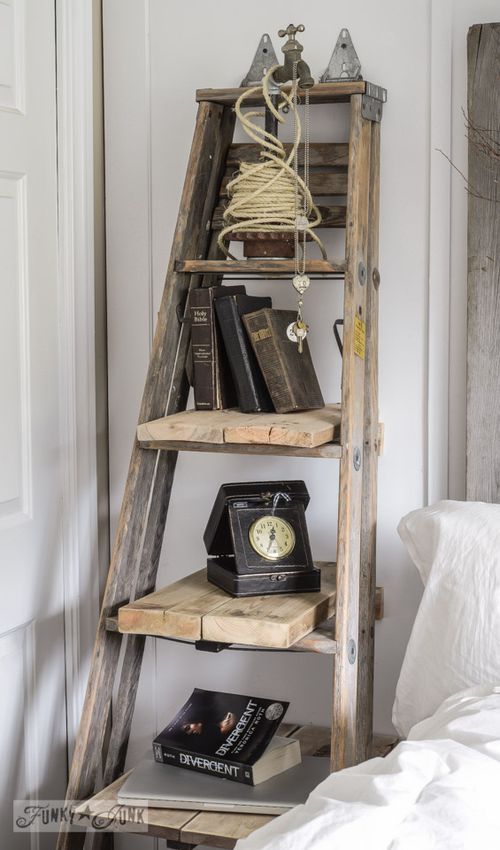 DIY Step Ladder Side Table via funkyjunkinteriors