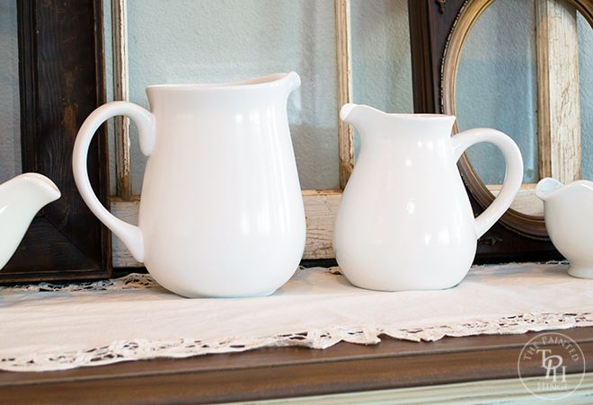 DIY Thrift Store Pitchers Makeover via thepaintedhinge