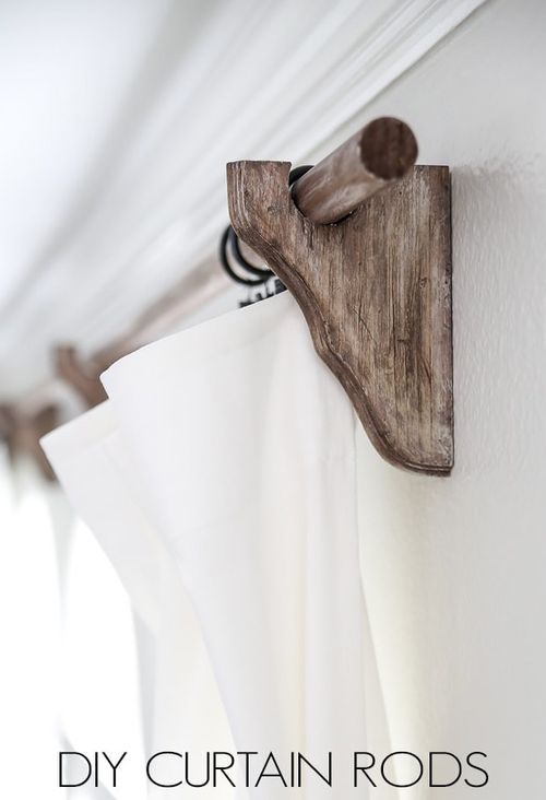 DIY Wood Farmhouse Curtain Rods via maisondepax