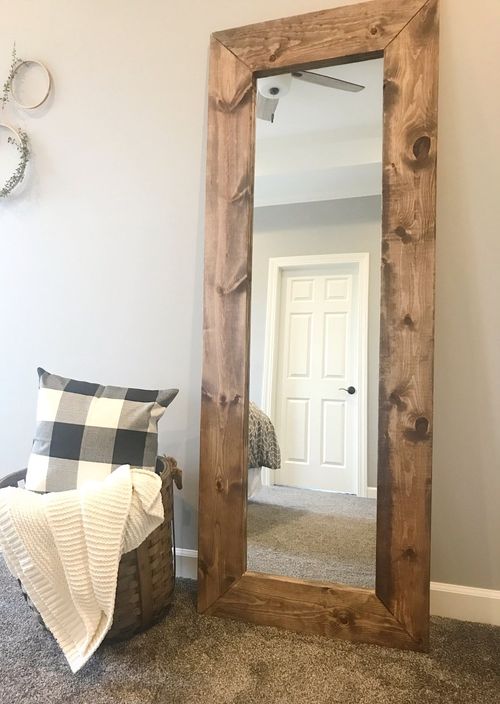 DIY Wood Frame Mirror via TheHoltzHouse