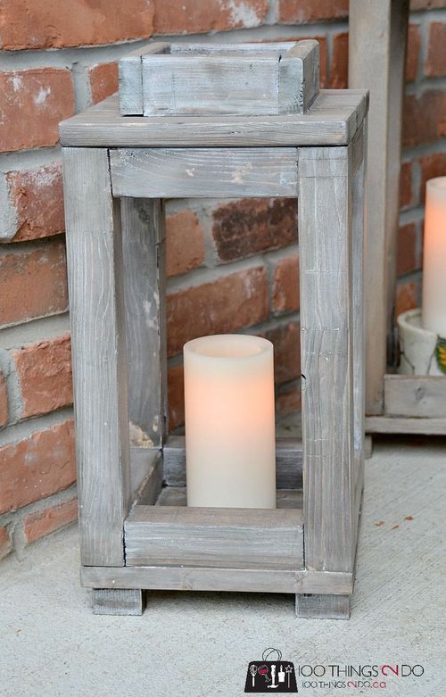 DIY Wood lantern via 100things2do