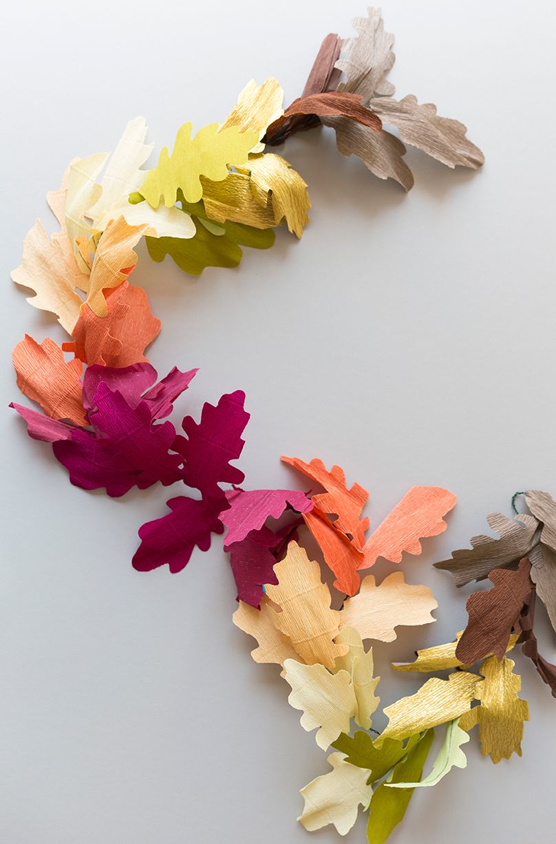 DIY paper leaf fall garland via thehousethatlarsbuilt