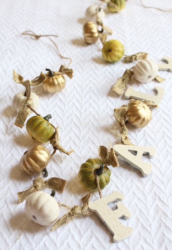 Fall Mini Pumpkin Garland via confessionsofaserialdiyer