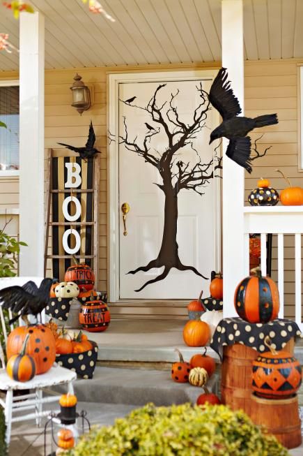 Halloween front porch decor via MidwestLiving