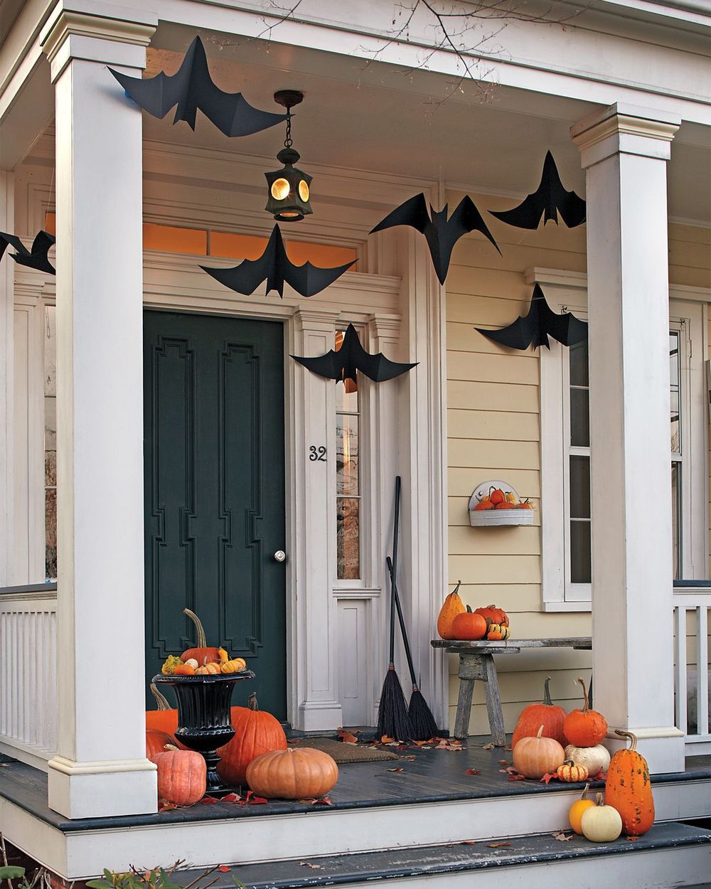 Halloween front porch decor via marthastewart