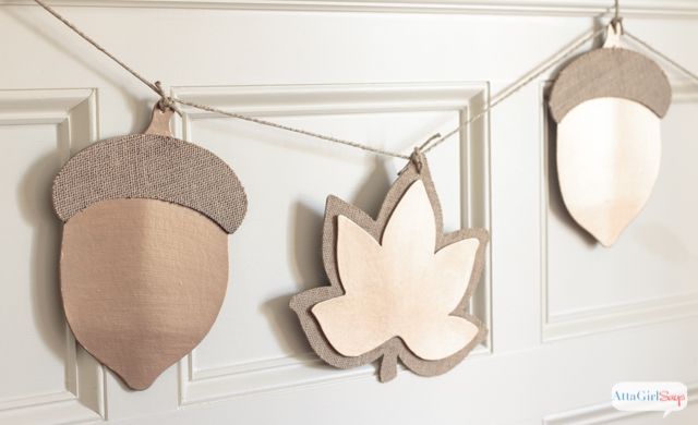 Oversized Metallic Fall Leaf Garland DIY via attagirlsays