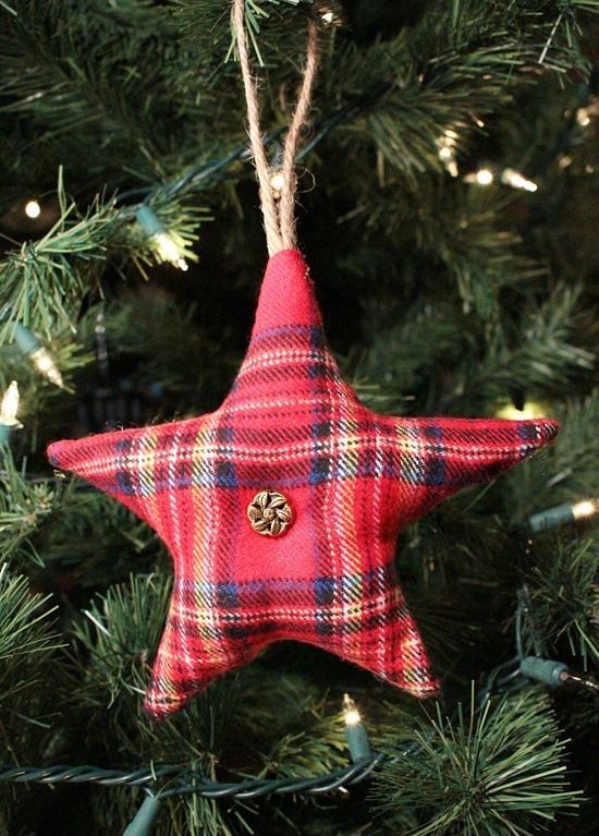 Rustic Flannel Star Ornament via artzycreations