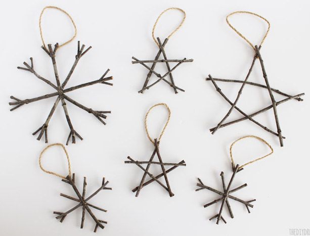 Rustic Twig Christmas Ornaments DIY tutorial via TheDIYDreamer