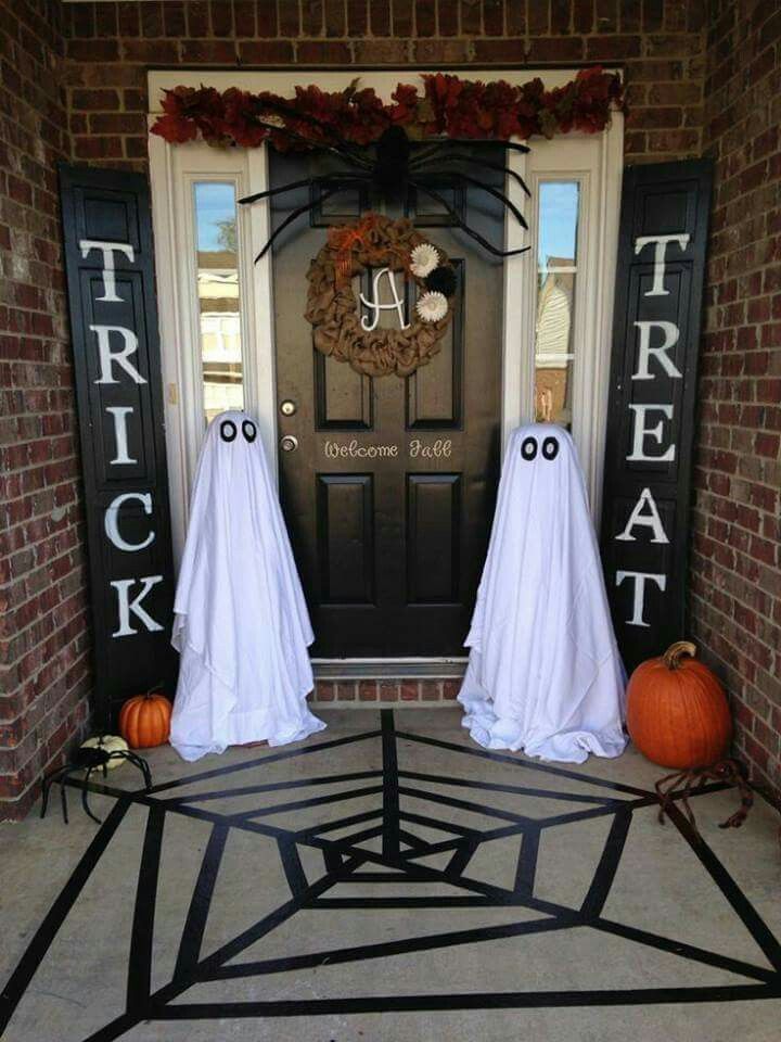 Trick or Treat Black Shutters Halloween Front Porch decor