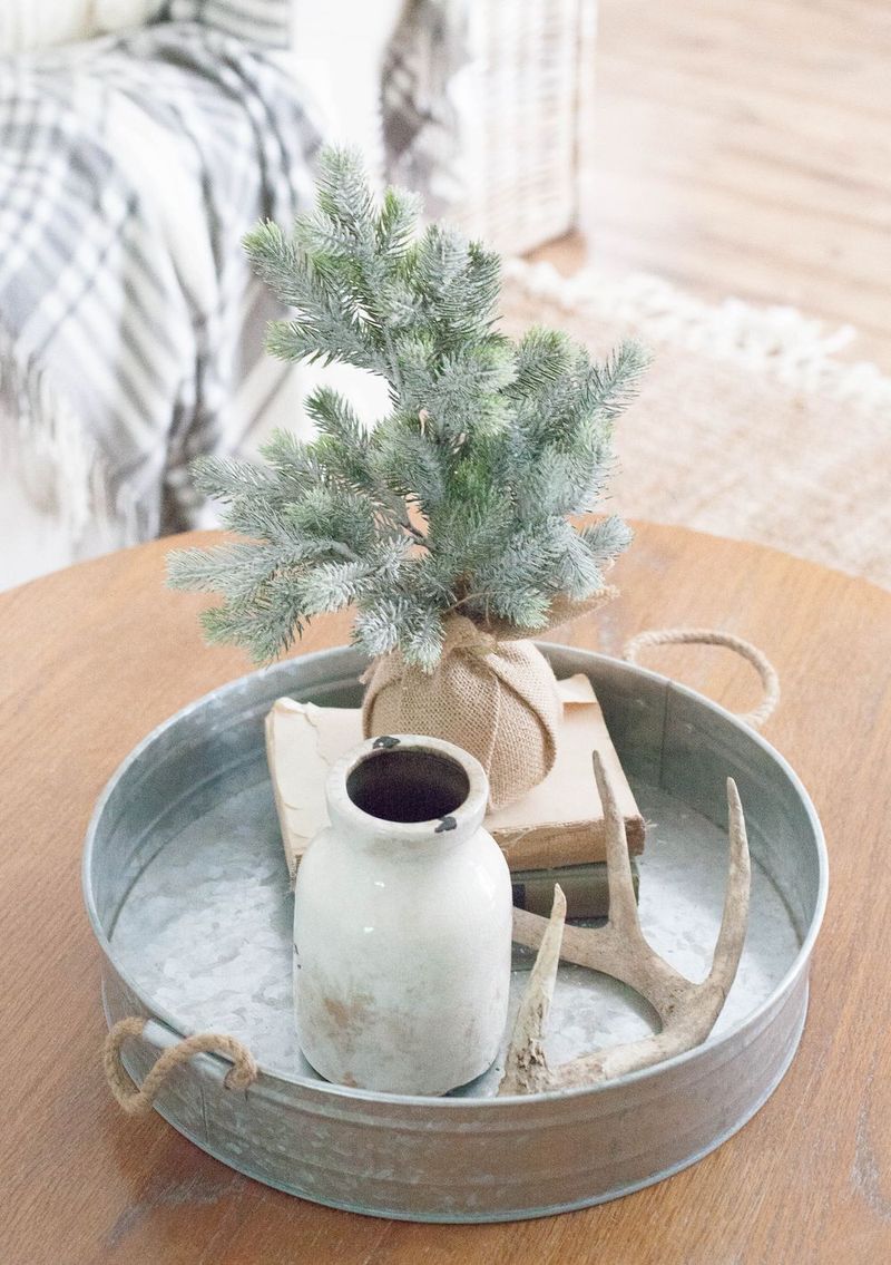 Burlap Wrapped Christmas Tree Decor via LaurenMcBride