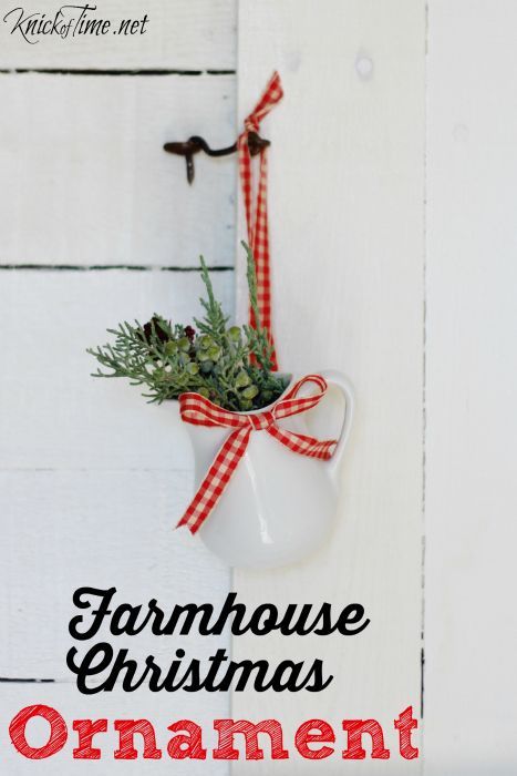 DIY Farmhouse Pitcher Christmas Ornament via knickoftime