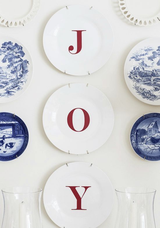 DIY Joy Decal Wall Plates via onsuttonplace