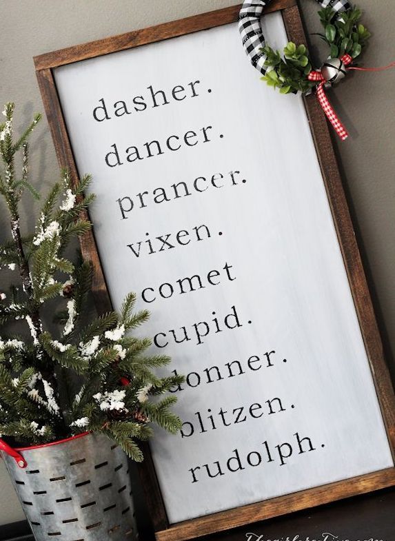 DIY Reindeer Names Sign via thegirlcreative