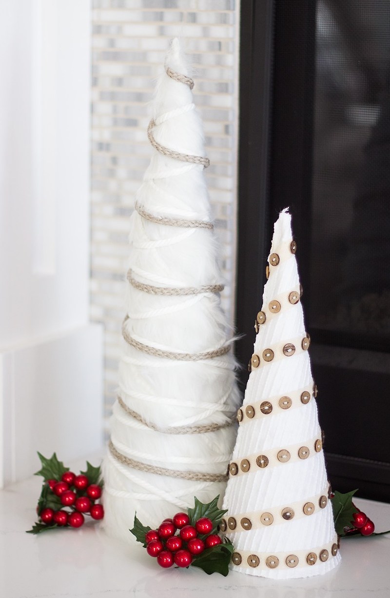 DIY White Farmhouse Christmas Trees