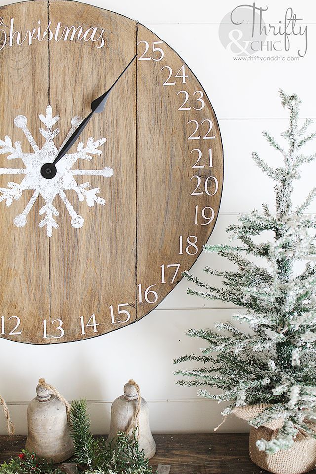 DIY Wood Clock Christmas Advent Calendar via thriftyandchic