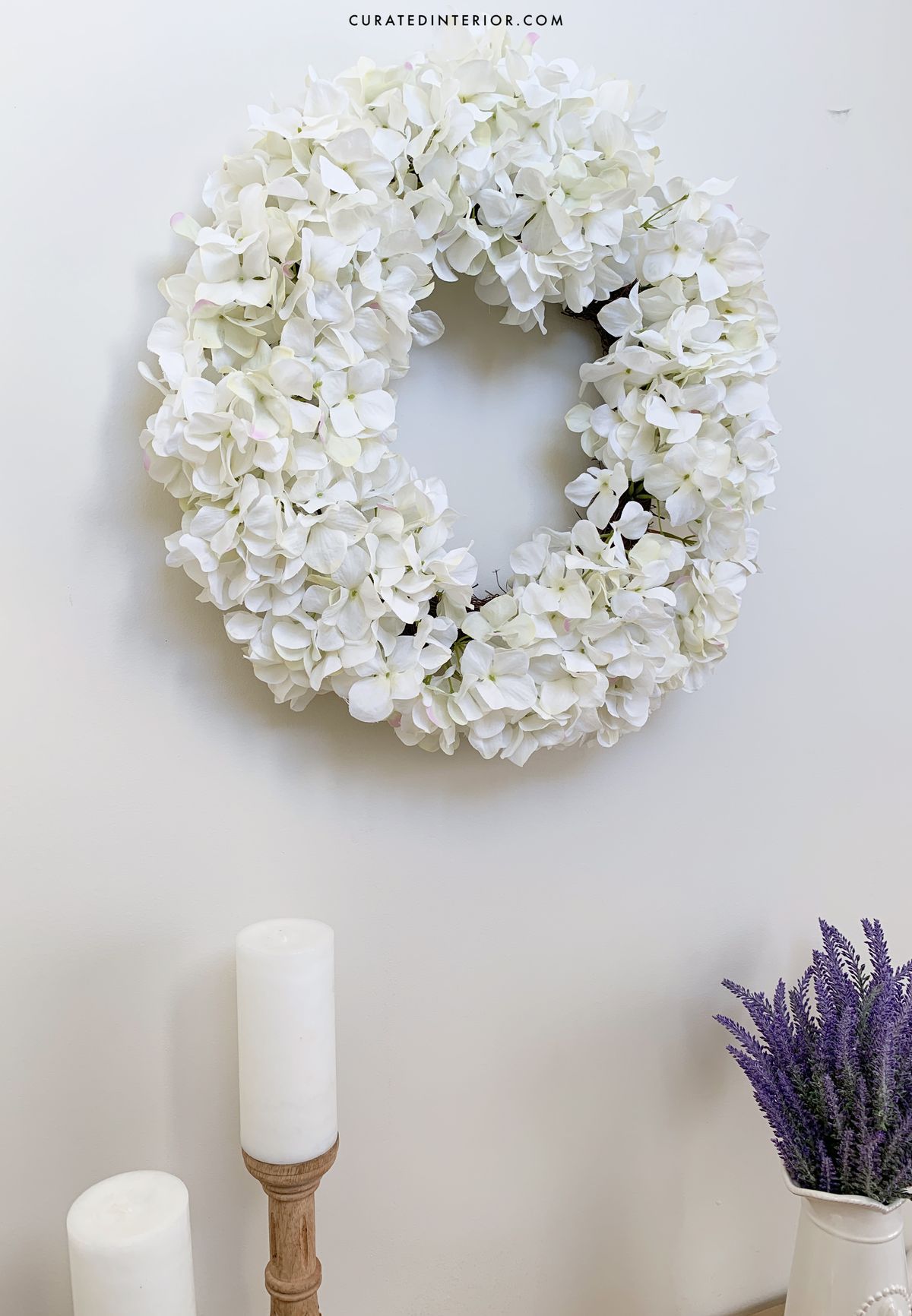 French Country Floral Wreath at Entryway