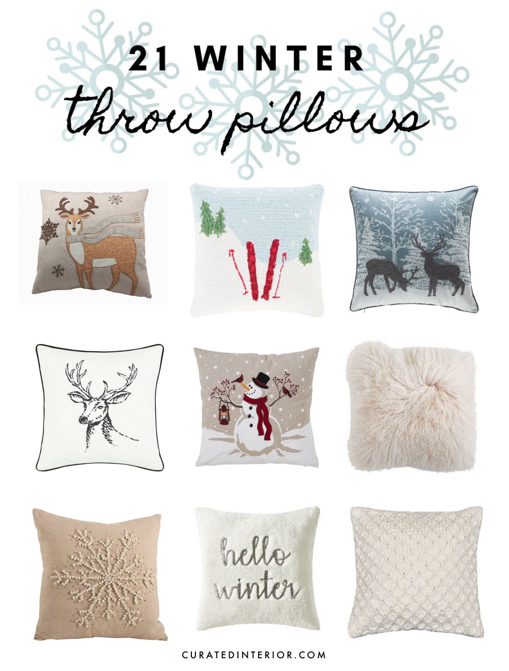21 Winter Throw Pillows for a Cozy Home