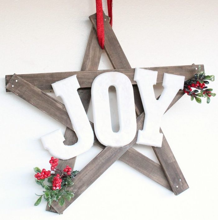 Christmas JOY Wreath DIY via sixsistersstuff