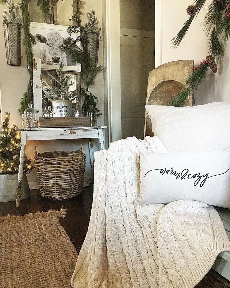 Cozy Farmhouse Winter Accent Chair via She Gave it a Go