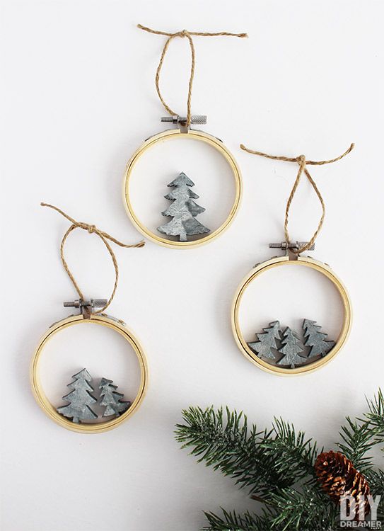 DIY Scandi Hoop Tree Christmas Ornaments via the diy dreamer - DIY Scandinavian Christmas Decorations