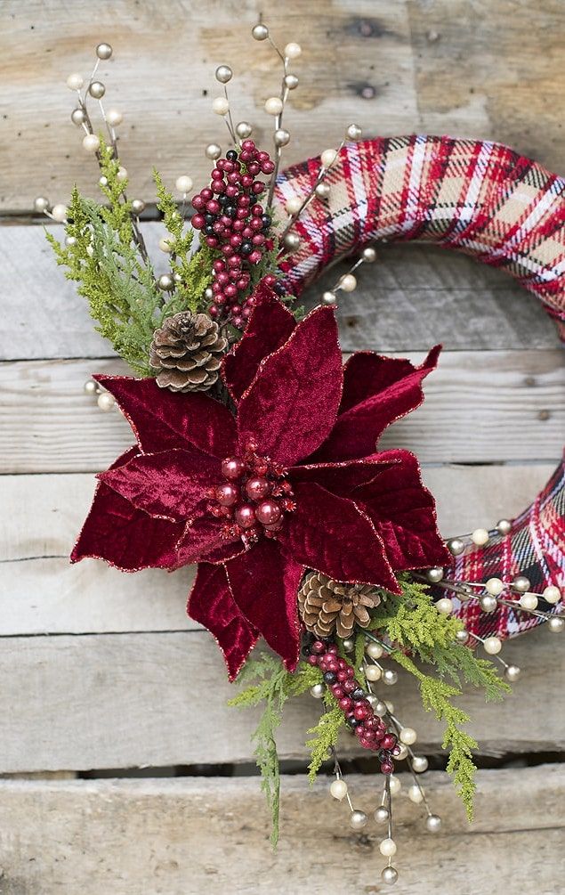 DIY Traditional Red Christmas Wreath via lilluna