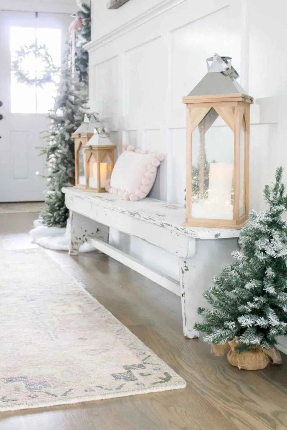 Farmhouse rustic winter entryway decor