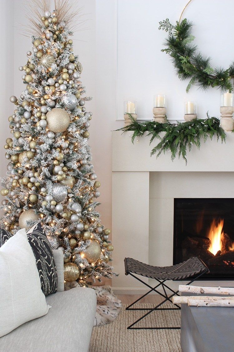 Glam Silver and Gold Metallic Christmas Tree Decor via House of Silver Lining