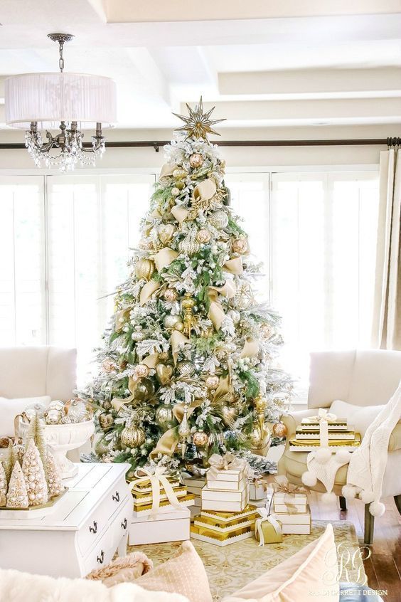 Gold Glam Christmas Living Room Decor