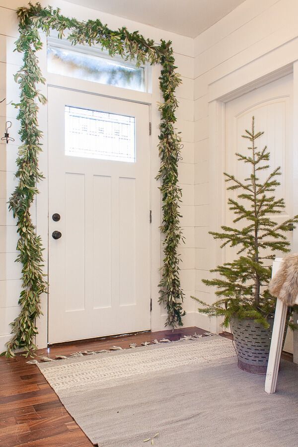 Scandi Christmas Entryway Front Door Garland Decor