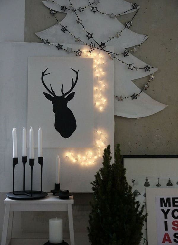 Scandinavian Black Candle Christmas Vignette Decor