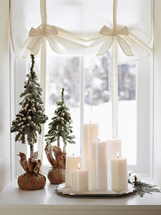 Simple Scandi Vignette with White Candles
