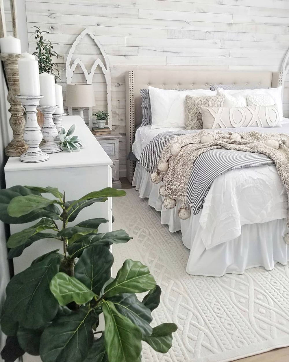 Winter blankets in a farmhouse bedroom @blessed_ranch