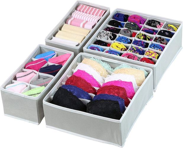 Closet Underwear Organizer Drawer Divider 4 Set