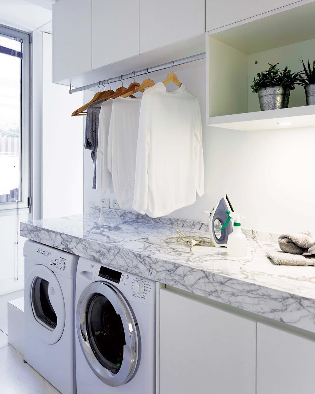 Laundry Room Cabinets With Hanging Rod