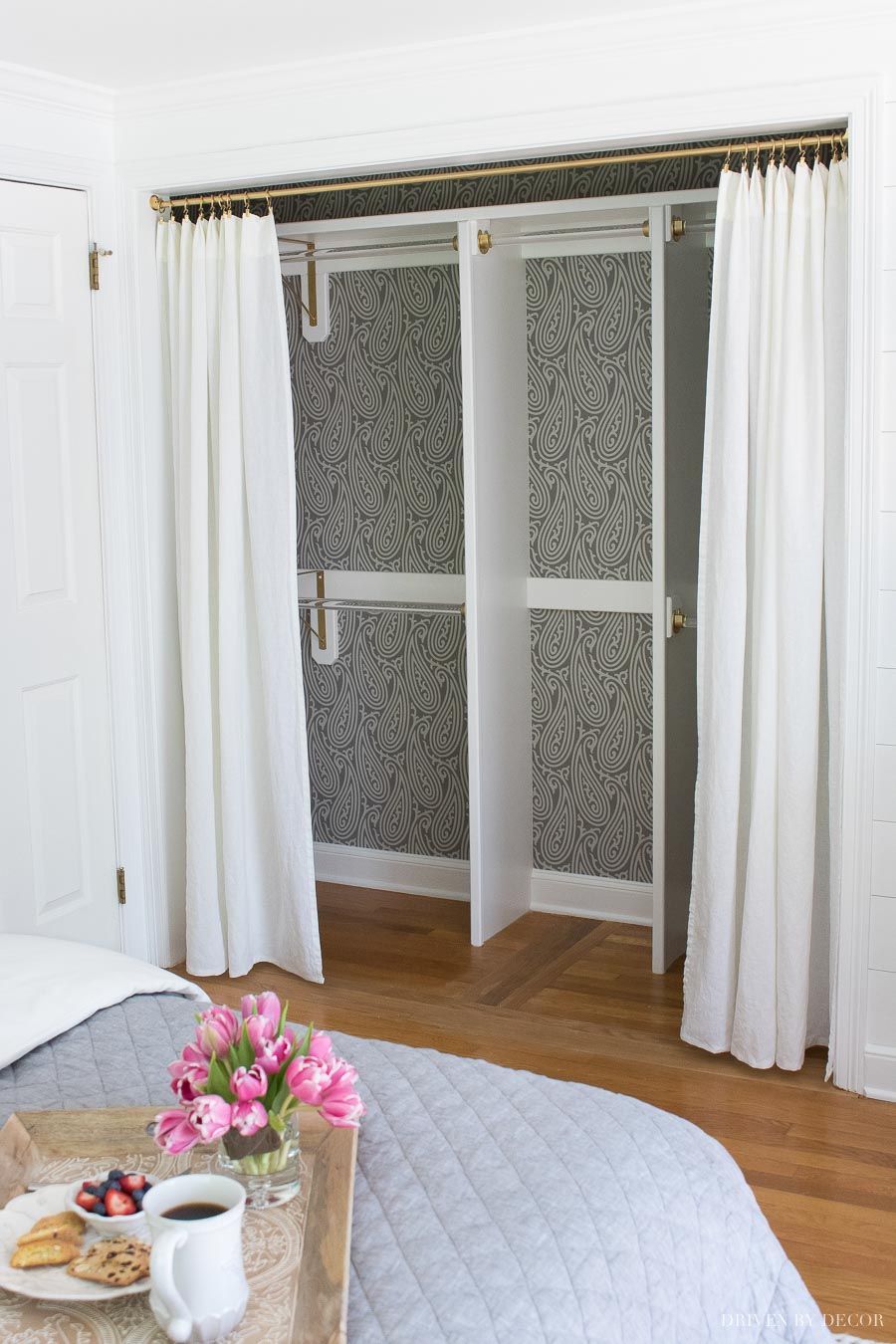Use curtains instead of closet doors via Driven by Decor