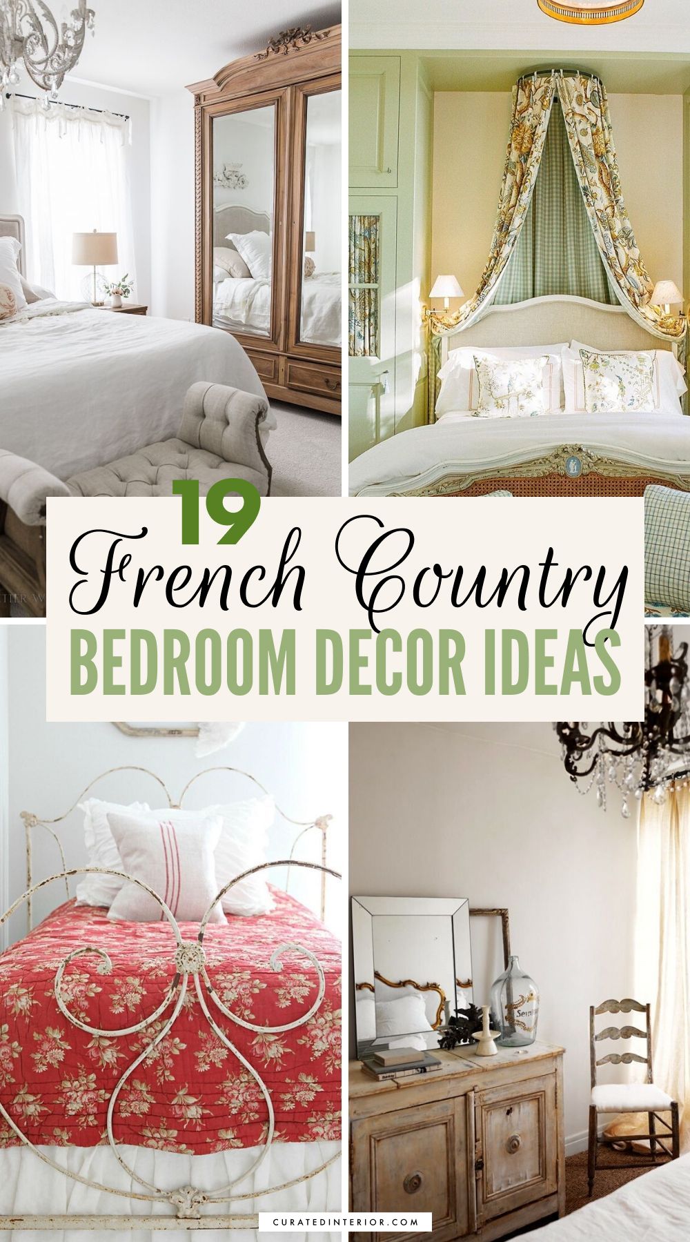 19 French Country Bedrooms To Make You Swoon,Deep Corner Kitchen Cabinet Organizer