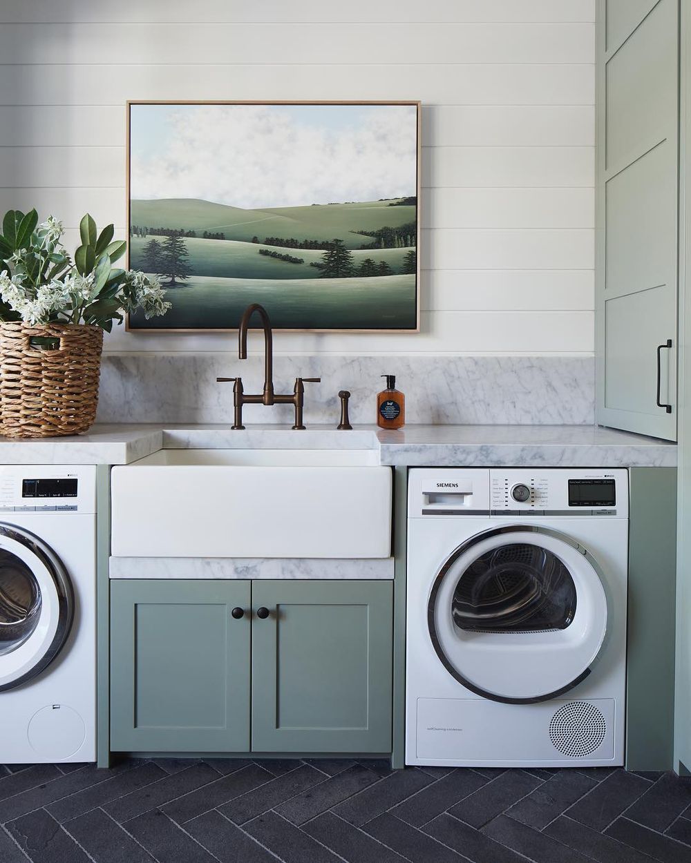 Laundry Room dreamy painting on the wall via @katewalker_design
