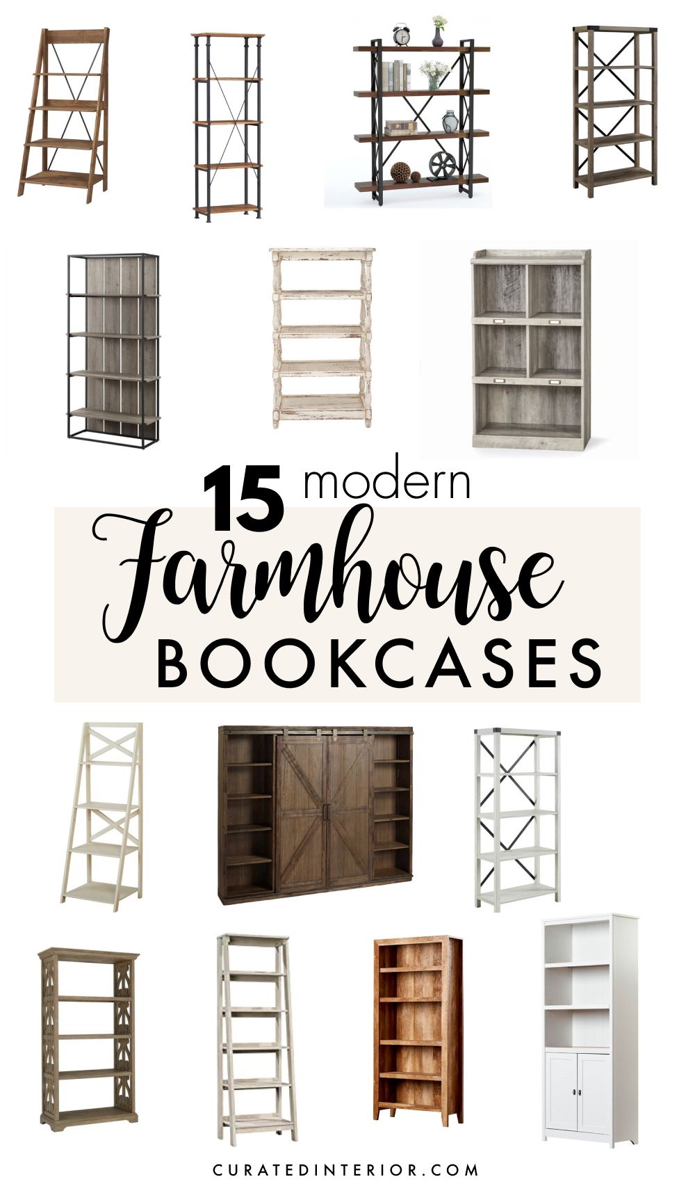 15 Best Modern Farmhouse Bookcases and Bookshelves