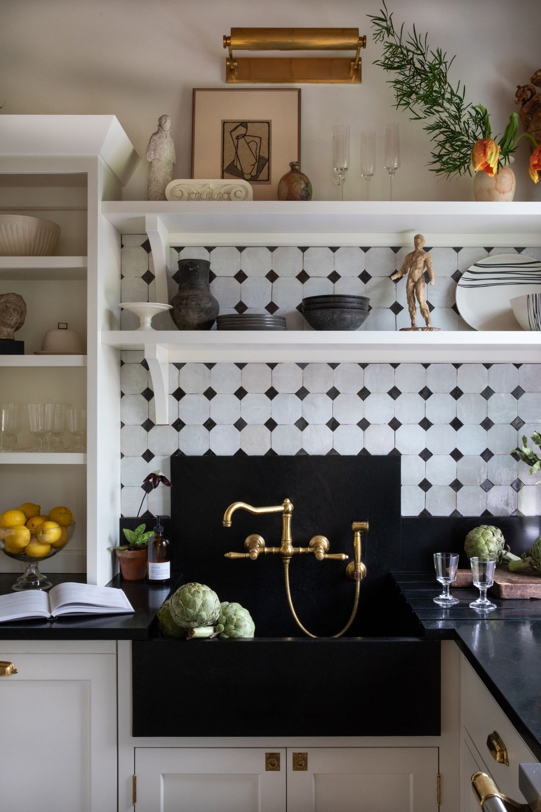 Zellige Tiling Backsplash Kitchen via Zio & Sons x Cle Tile