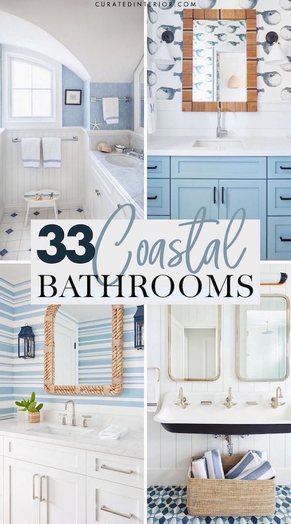 33 Modern Coastal Bathrooms With, Coastal Bathroom Decor