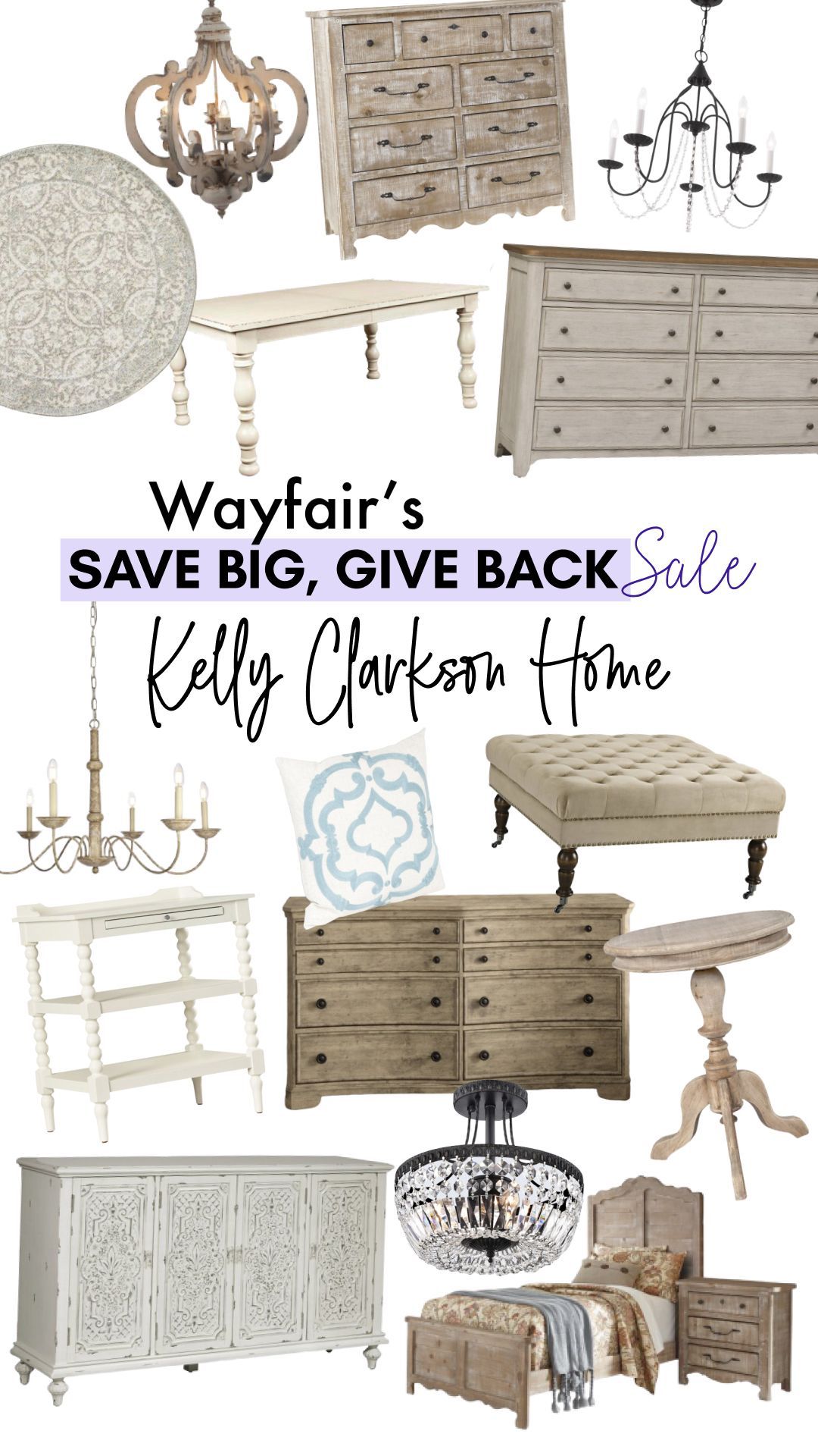 Wayfair's Save Big Give Back Sale - Kelly Clarkson Home on Sale!!