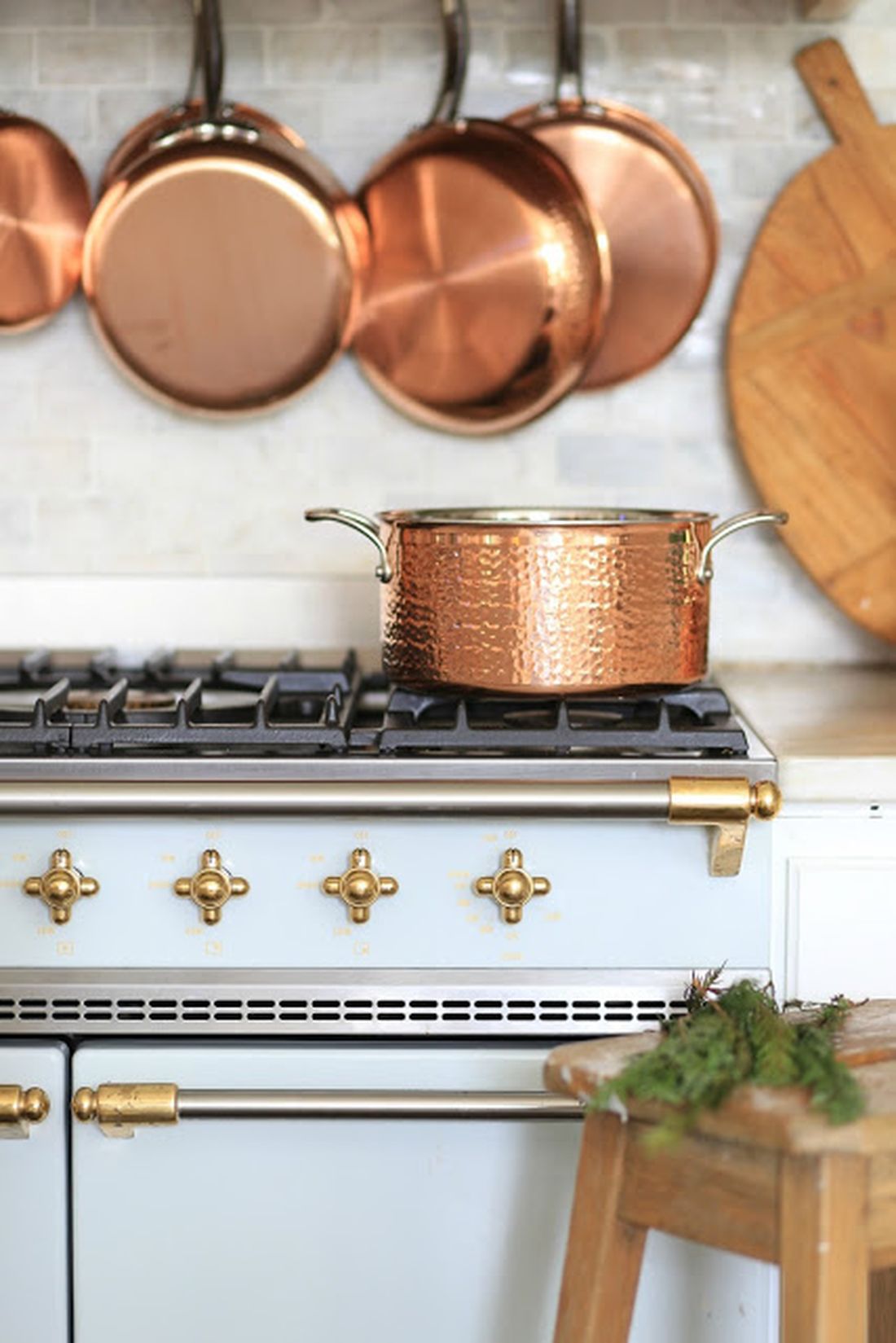 French Country Kitchen with Blue Lacanche Range via frenchcountrycottage