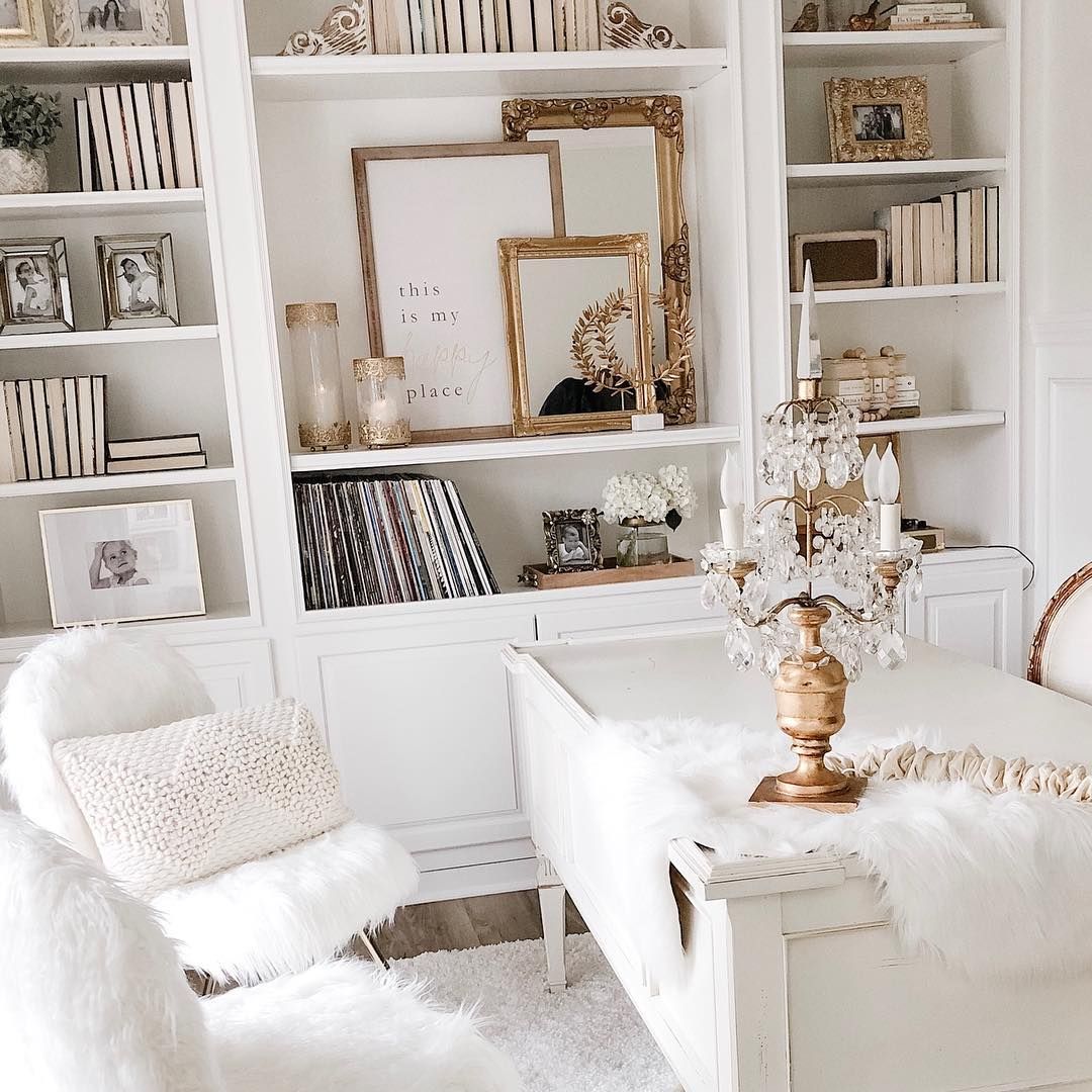 French Country Office with French Crystal Table Lamp via @ivorylanehome