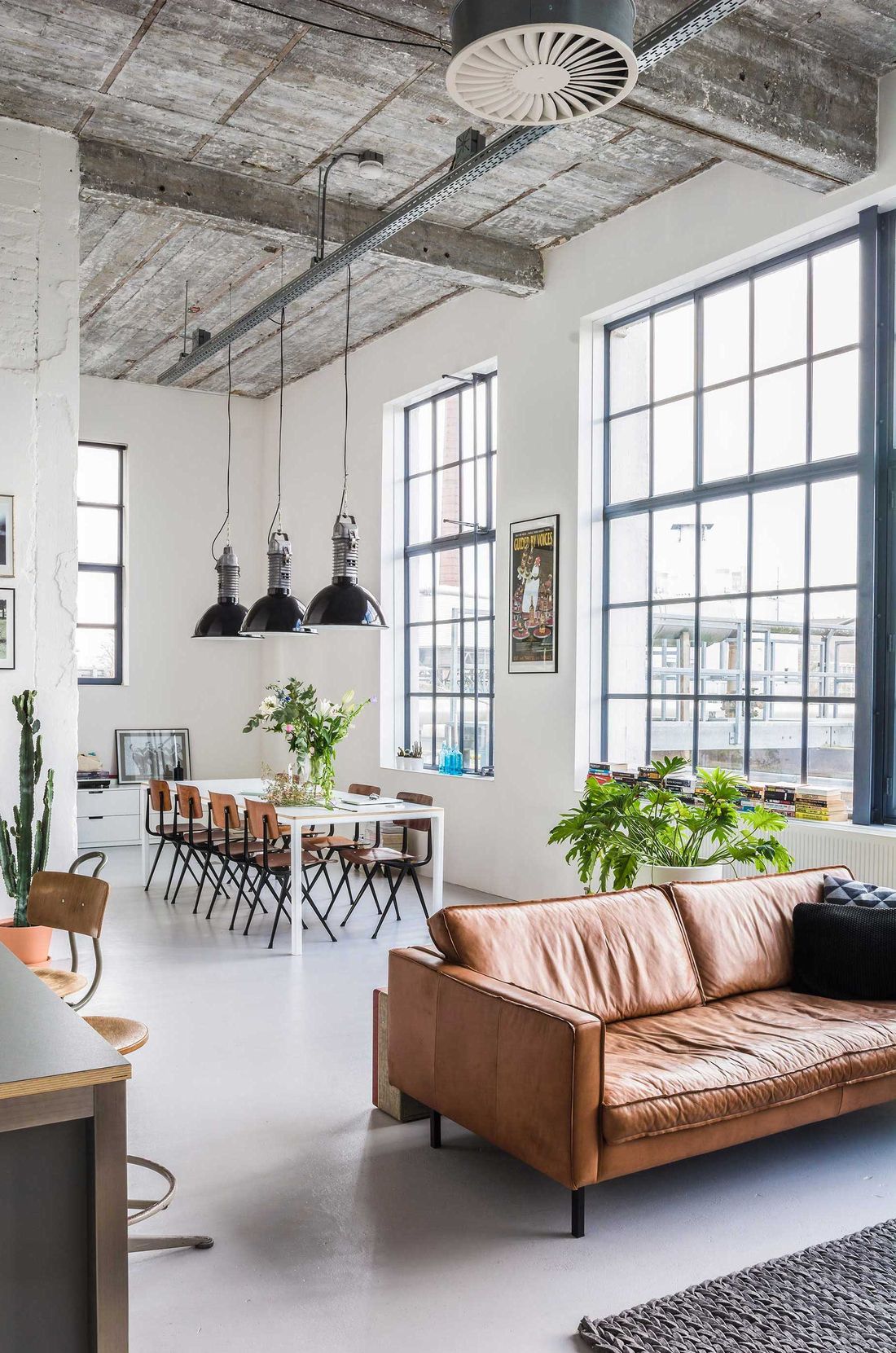 Industrial Sofas in Living Room Loft via NotreLoft