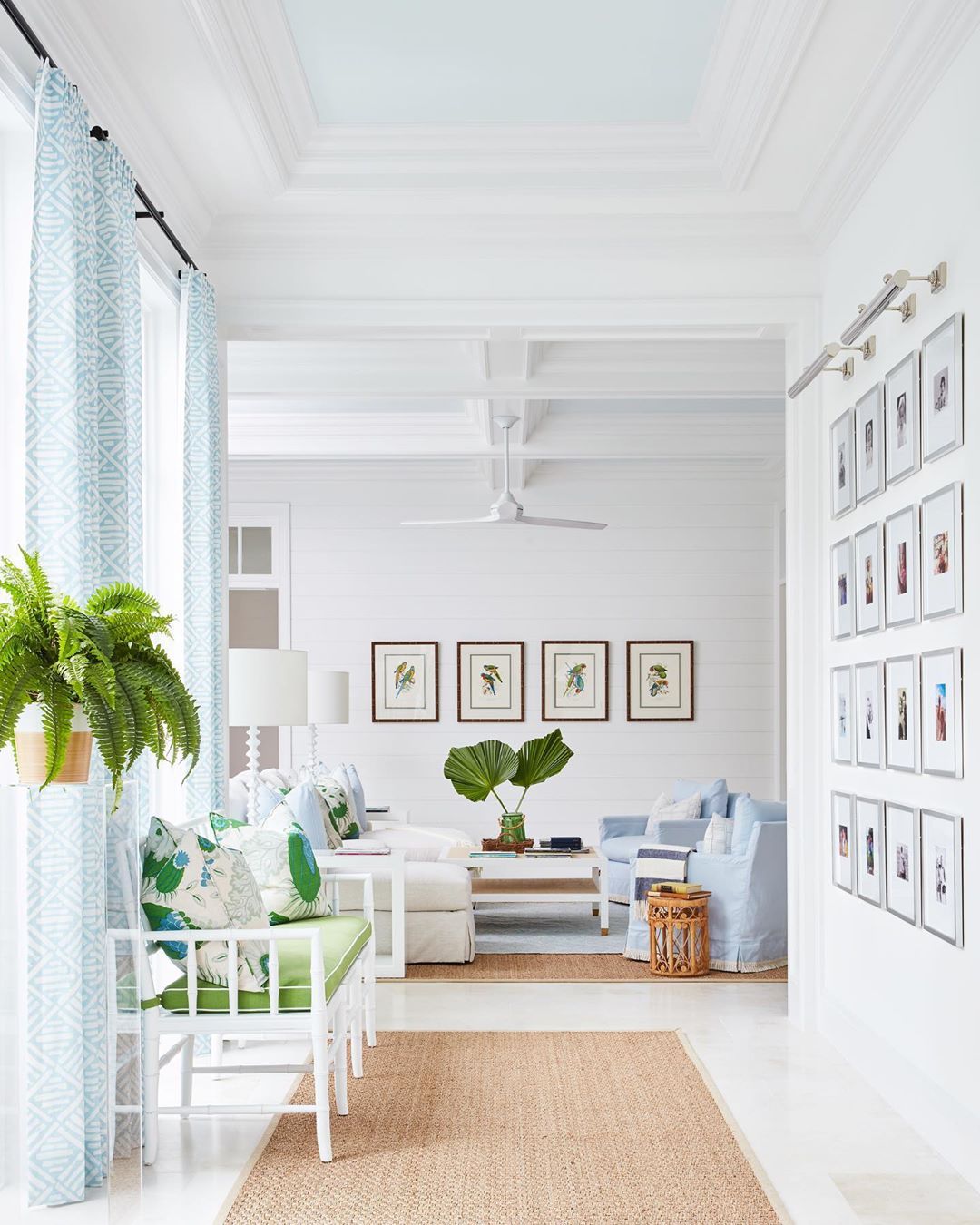 Coastal Entryway with Sitting Bench and Gallery Wall via @karahebertinteriors